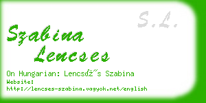 szabina lencses business card